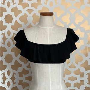 Victoria’s Secret OTS Black Flounce Bikini Top XS